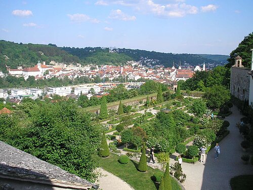 Blick auf Eichstätt und den Hortus Eystettiensis