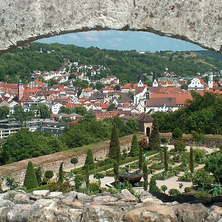 Blick über den Bastionsgarten und die Stadt