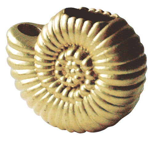Vase aus Messingguss Ammonit