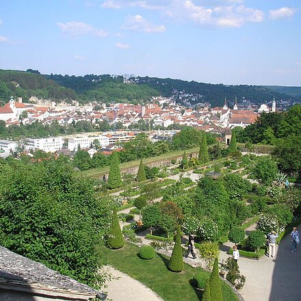 Blick auf Eichstätt und den Hortus Eystettiensis