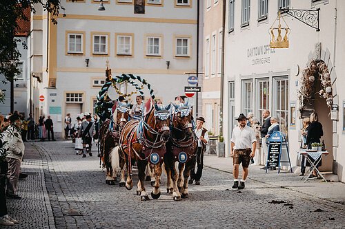 Traditionelle Pferdekutsche am Eichstätter Volksfestumzug