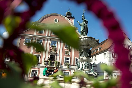 Willibaldsbrunnen Marktplatz Eichstätt; Rathaus